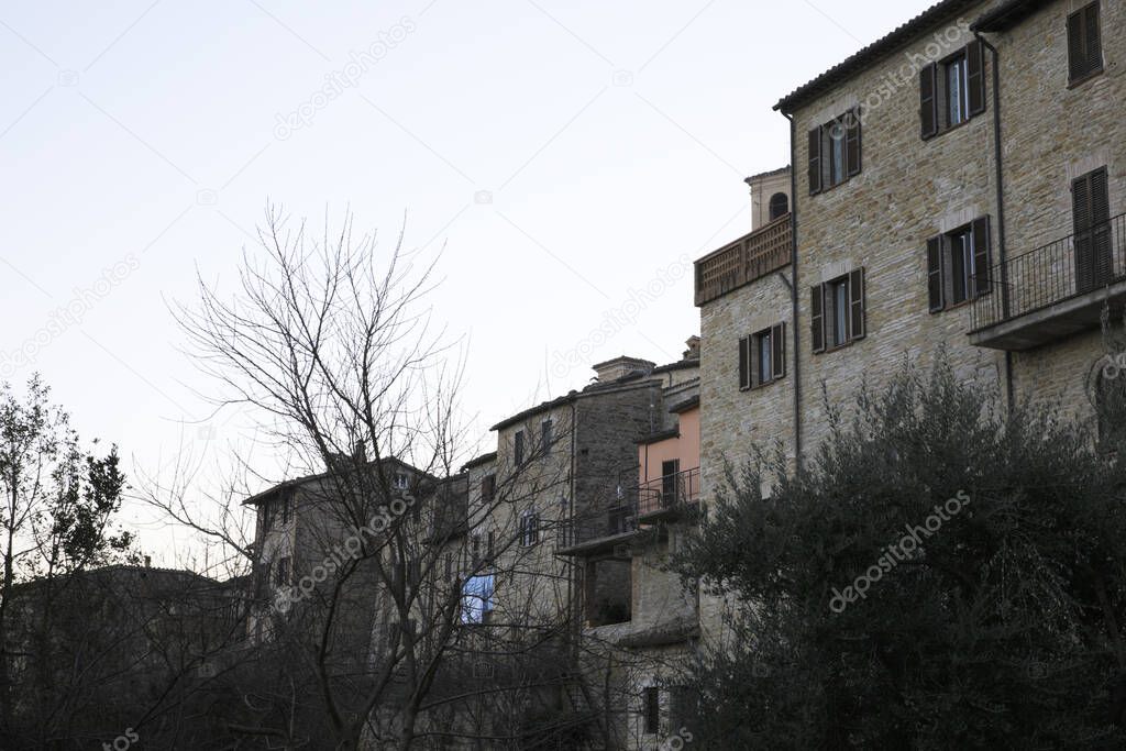 Serra San Quirico (AN), Italy - January 1, 2019:  Serra San Quirico village, Ancona, Marche, Italy 