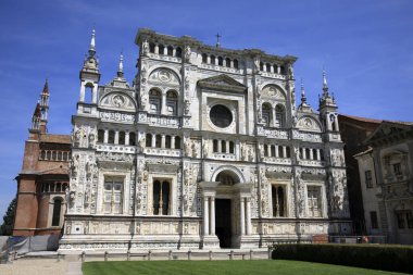 Pavia (Pv), İtalya - Haziran 09, 2018: Certosa di Pavia, Pavia, Lombardy, İtalya 