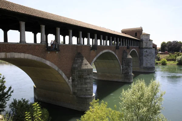 Pavia Itália Junho 2018 Ponte Coperto Também Conhecida Como Ponte — Fotografia de Stock