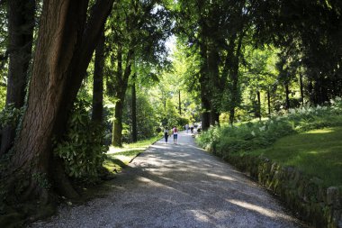 Stresa (Vco), İtalya - 2 Haziran 2018: Villa Pallavicino Parkı, Stresa, Verbano-Cusio-Ossola, Piedmont, Ital