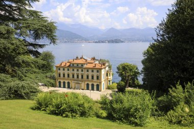 Stresa (Vco), İtalya - 2 Haziran 2018: Villa Pallavicino, Stresa, Verbano-Cusio-Ossola, Piedmont, Ital