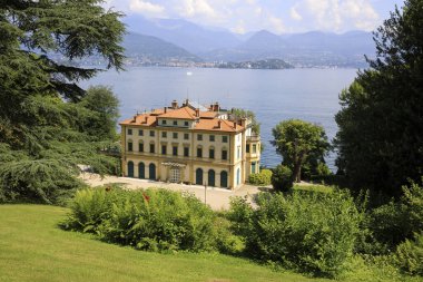 Stresa (Vco), İtalya - 2 Haziran 2018: Villa Pallavicino, Stresa, Verbano-Cusio-Ossola, Piedmont, Ital