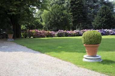 Lainate (Mi), İtalya - 16 Haziran 2018: Villa Litta Borromeo Visconti parkı, Lainate, Milan, Lombardy, İtalya
