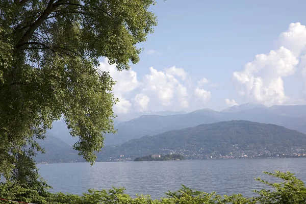 Stresa Vco Talya Haziran 2018 Villa Pallavicino Parkından Maggiore Gölü — Stok fotoğraf