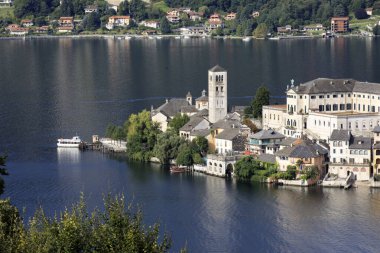 Orta San Giulio (Hayır), İtalya - 02 Eylül 2019: Orta, Novara, Piedmont, İtalya 