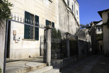 Orta San Giulio (Hayır), İtalya - 02 Eylül 2019: Orta San Giulio Adası, Novara, Piedmont, İtalya 