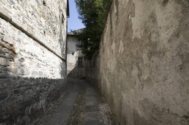 Orta San Giulio (Hayır), İtalya - 02 Eylül 2019: Orta San Giulio Adası, Novara, Piedmont, İtalya 