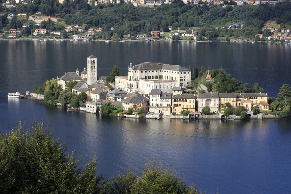 Orta San Giulio Itália Setembro 2019 Paisagem Ilha San Giulio — Fotografia de Stock