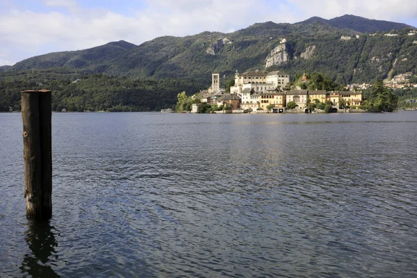 Orta San Giulio Itália Setembro 2019 Paisagem Ilha San Giulio — Fotografia de Stock