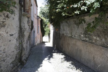 Orta San Giulio (Hayır), İtalya - 02 Eylül 2019: Orta San Giulio Adası, Novara, Piedmont, İtalya
