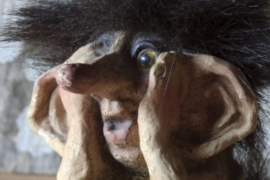 Norveç, Norveç ve Avrupa 'da hediyelik eşya satan bir dükkanda hediyelik eşya satıyor