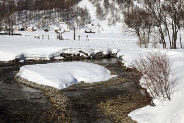 Devero Parkı (Verbano-Cusio-Ossola), İtalya - 15 Ocak 2017: Alpe Devero Parkı, Ossola Vco, Piedmont, İtalya