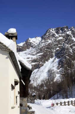 Devero Parkı (Verbano-Cusio-Ossola), İtalya - 15 Ocak 2017: Alpe Devero Park, Ossola Vco, Piedmont, İtalya