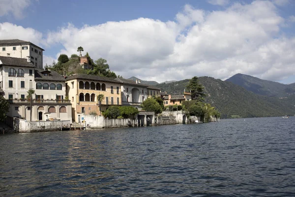 Orta San Giulio Ιταλία September 2019 Θέα Από Σκάφος Στο — Φωτογραφία Αρχείου