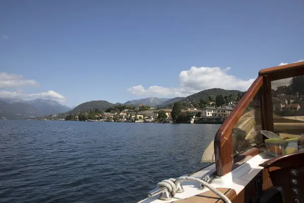 Orta San Giulio Ιταλία September 2019 Orta View Boat Orta — Φωτογραφία Αρχείου