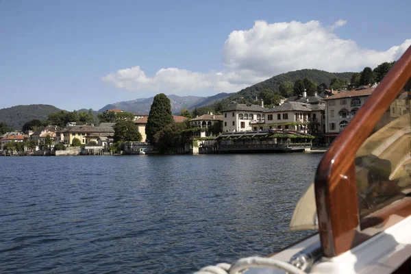 Orta San Giulio Ιταλία September 2019 Orta View Boat Orta — Φωτογραφία Αρχείου