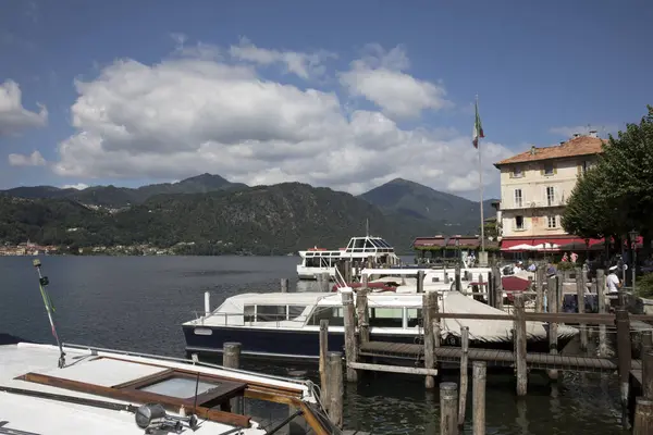 Orta San Giulio Itália Setembro 2019 Pequeno Porto Lago Orta — Fotografia de Stock