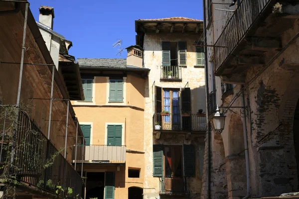 Orta San Giulio Italië September 2019 Typische Huizen Orta Orta — Stockfoto