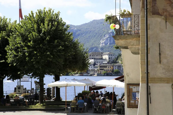 Orta San Giulio Ιταλία Σεπτεμβρίου 2019 Piazza Motta Orta San — Φωτογραφία Αρχείου