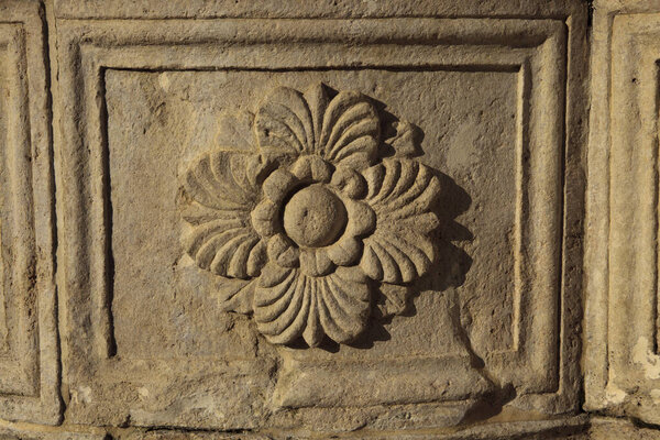 Asciano (SI), Italy - June 01, 2016: An old fountain, Asciano, crete senesi, Tuscany, Italy