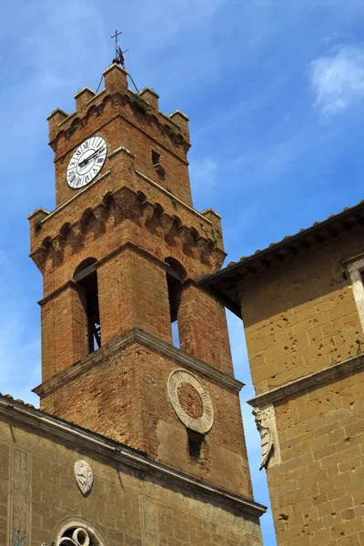 Pienza Italy June 2016 Clock Tower Pienza Val Orcia Siena — 图库照片