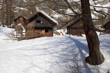 Devero Park (Verbano-Cusio-Ossola), İtalya - 15 Ocak 2017: Alpe Devero Park, Ossola Vco, Piedmont, İtalya