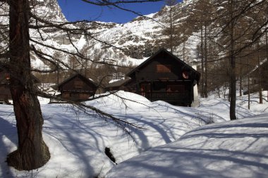 Devero Park (Verbano-Cusio-Ossola), İtalya - 15 Ocak 2017: Alpe Devero Park, Ossola Vco, Piedmont, İtalya