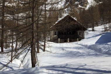 Devero Park (Verbano-Cusio-Ossola), İtalya - 15 Ocak 2017: Alpe Devero Park, Ossola Vco, Piedmont, İtalya