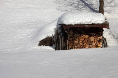 Devero Park (Verbano-Cusio-Ossola), İtalya - 15 Ocak 2017: Alpe Devero Park, Ossola Vco, Piedmont, İtalya