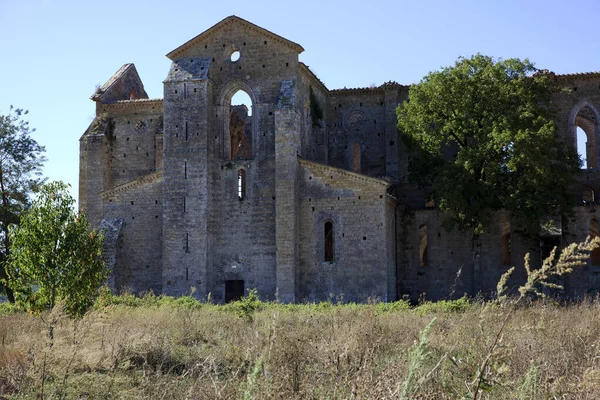 Chiusdino Italy September 2017 San Galgano Abbey View Chiusdino Village — Stok fotoğraf