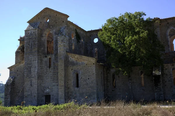 Chiusdino Italy September 2017 San Galgano Abbey View Chiusdino Village — Stockfoto