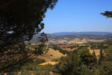 Montemerano (Gr), İtalya - 11 Eylül 2017: Montemerano köyü, Manciano, Grosseto, Toskana, İtalya, Avrupa