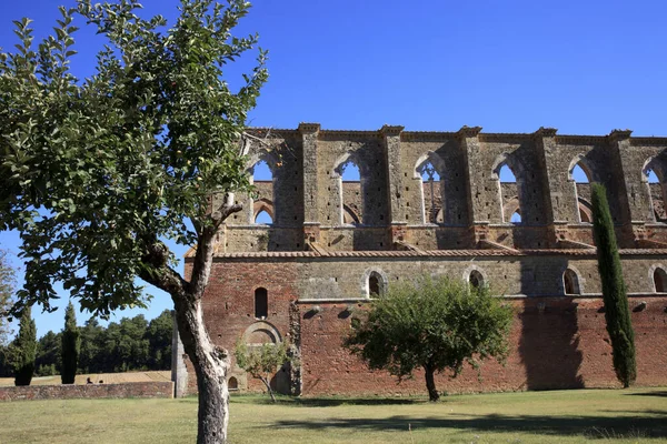 Chiusdino Italy September 2017 San Galgano Abbey Facade View Chiusdino — Stock fotografie