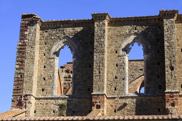 Chiusdino Italy September 2017 San Galgano Abbey Facade View Chiusdino — Stock Photo, Image