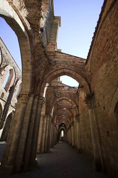 Chiusdino Italy September 2017 San Galgano Abbey View Chiusdino Village — Stockfoto