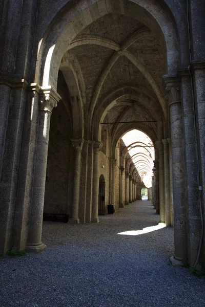 Chiusdino Italy September 2017 San Galgano Abbey View Chiusdino Village — Stockfoto