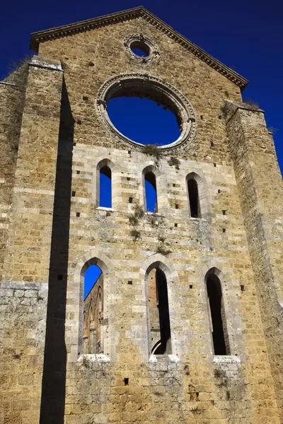 Chiusdino Italy September 2017 San Galgano Abbey Facade View Chiusdino — Stock Photo, Image