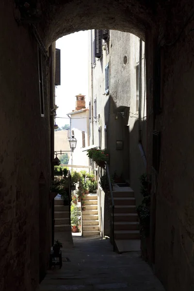 Montemerano Italia Settembre 2017 Una Strada Tipica Case Montemerano Paese — Foto Stock