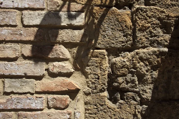 Volterra Italia Abril 2017 Una Típica Pared Ladrillo Toscano Ciudad — Foto de Stock