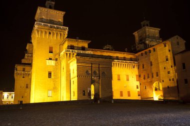 Ferrara (FE), Italy - June 10, 2017: The Estense castle in Ferrara, Emilia Romagna, Italy