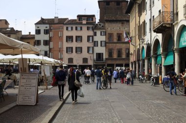Mantova (MN), Italy - June 10, 2017: Piazza delle Erbe, Mantova, Lombardy, Italy