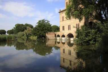 Mesola (FE),  Italy - April 30, 2017: Abato tower near Po river, Delta Regional Park, Emilia Romagna, Italy