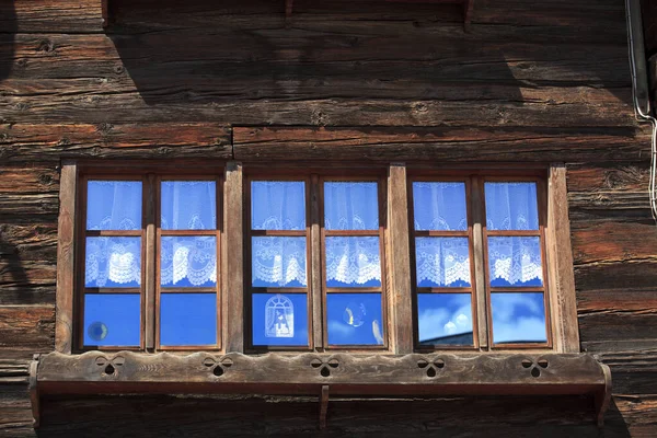 Ponte Vco Italy March 2017 Typical Window Walser House Formazza — Stock Photo, Image