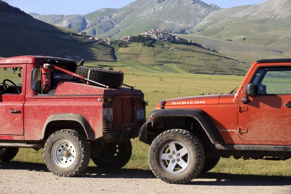 Norcia Italy May 2015 Four Wheel Drive Castelluccio Norcia Highland — Stock Photo, Image