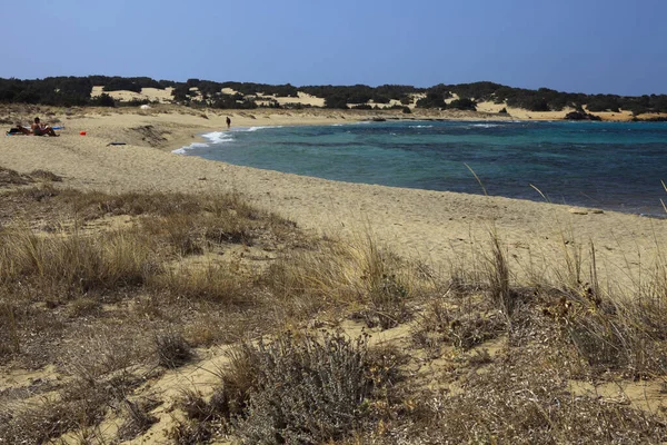 Naxos Greece August 2014 Kalantos Beach View Naxos Cyclades Islands — стокове фото