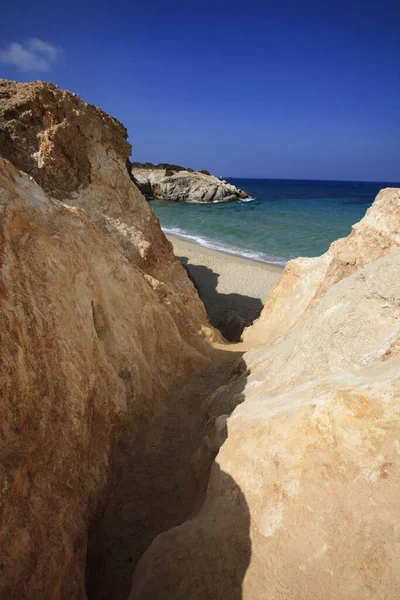 Spiaggia Alyko Naxos Grecia Agosto 2014 Vista Sulla Spiaggia Alyko — Foto Stock