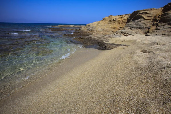 Playa Alyko Naxos Grecia Agosto 2014 Vista Playa Alyko Naxos — Foto de Stock