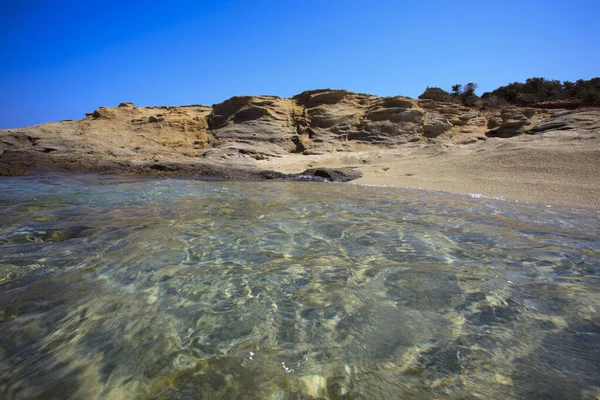 Playa Alyko Naxos Grecia Agosto 2014 Vista Playa Alyko Naxos — Foto de Stock