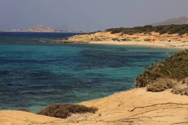 Playa Alyko Naxos Grecia Agosto 2014 Vista Playa Alyko Naxos — Foto de Stock