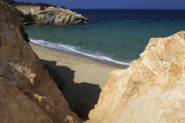 Playa Alyko Naxos Grecia Agosto 2014 Vista Playa Alyko Naxos — Foto de Stock